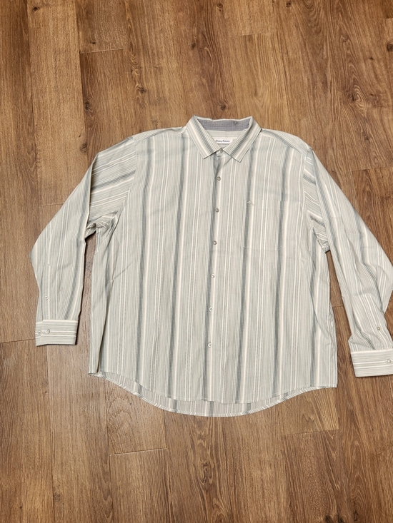 Tommy Bahama Other - Tommy Bahama IslandZone Gray Striped Button Down Long Sleeve Shirt XXL